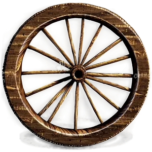 Old Wooden Wagon Wheel Png Qbq PNG Image