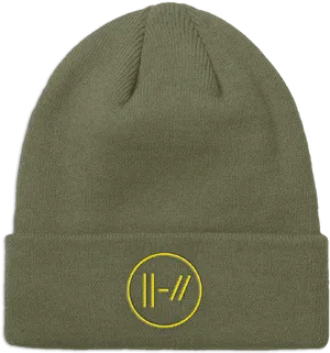 Olive Green Beanie Twenty One Pilots Logo PNG Image