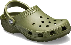 Olive Green Croc Sandal PNG Image