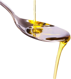 Olive Oil Pouring Into Spoon PNG Image