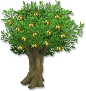 Olive Tree Illustration PNG Image