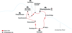 Ollantaytambo Quarry Trail Map PNG Image