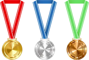 Olympic Medals Gold Silver Bronze PNG Image