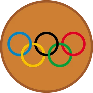 Olympic Rings Iconon Brown Background PNG Image