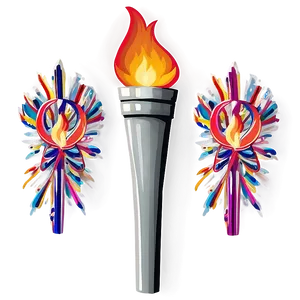 Olympic Torch Colorful Illustration Png Wvu PNG Image