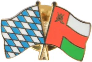 Oman Bavaria Crossed Flags Pin PNG Image