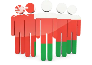 Oman Flag Color Abstract People PNG Image