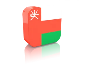 Oman Flag Cube3 D Render PNG Image