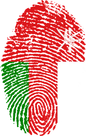 Oman Flag Fingerprint Art PNG Image