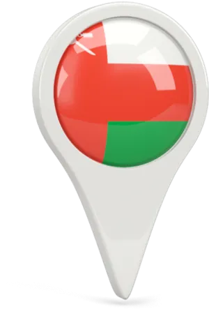 Oman Flag Map Pin PNG Image