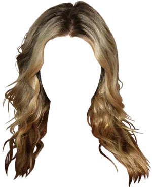 Ombre Wavy Wig Black Background PNG Image