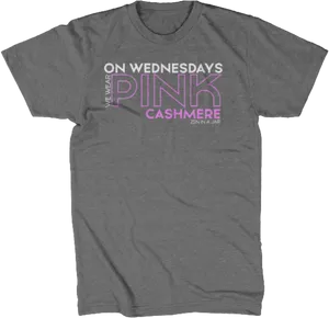 On Wednesdays Wear Pink Cashmere Tshirt PNG Image