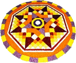 Onam Festival Floral Carpet PNG Image