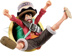 One Piece Luffy Action Pose PNG Image