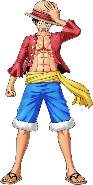 One Piece Luffy Classic Pose PNG Image