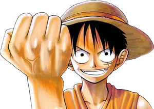 One Piece Luffy Cheerful Pose PNG Image