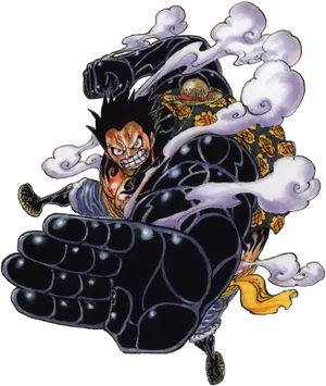 One Piece Luffy Gear Fourth Transformation PNG Image