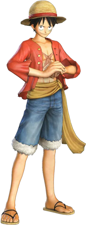 One Piece Luffy Standing Pose PNG Image