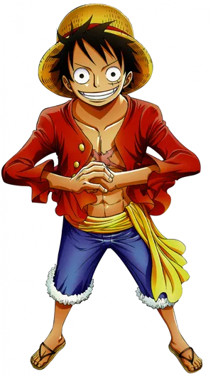 One Piece Luffy Straw Hat Pirate PNG Image