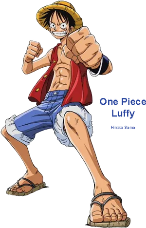 One Piece Luffy Straw Hat Pose PNG Image