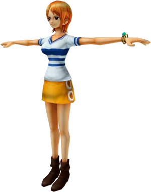 One Piece Nami Figure Pose PNG Image