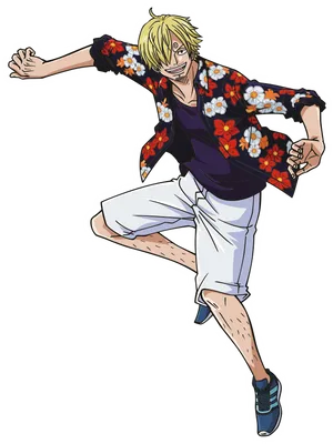 One Piece Sanji Action Pose PNG Image