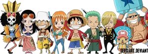 One_ Piece_ Straw_ Hat_ Pirates_ Lineup PNG Image