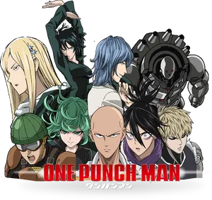 One Punch Man Group Characters PNG Image