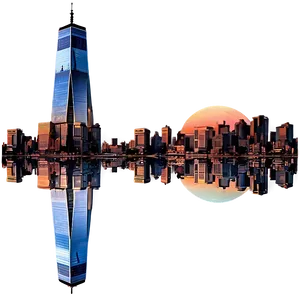 One World Trade Center Sunset View Png 32 PNG Image