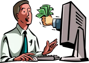 Online Business Transaction Illustration PNG Image