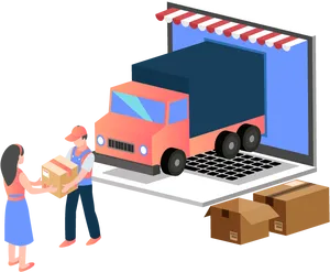 Online Delivery Concept Illustration PNG Image