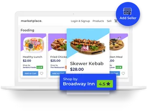 Online Food Marketplace Interface PNG Image