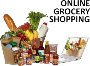 Online Grocery Shopping Concept PNG Image