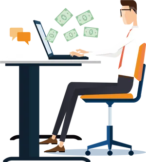 Online Income Generation Concept PNG