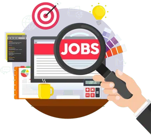 Online Job Search Concept PNG Image