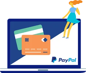 Online Payment Illustration Pay Pal PNG Image