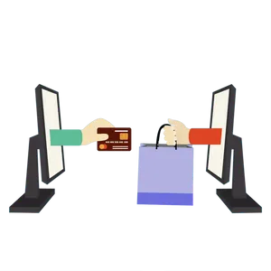 Online Payment Transaction Illustration PNG Image