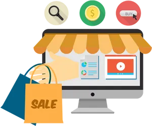 Online Shopping Concept Illustration PNG Image