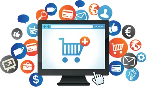 Online Shopping Elements Graphic PNG Image