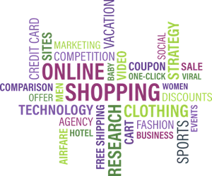 Online Shopping Keywords Cloud PNG Image