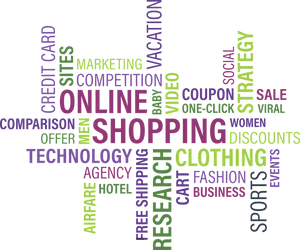 Online Shopping Word Cloud PNG Image
