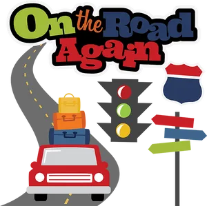 Onthe Road Again Travel Graphic PNG Image