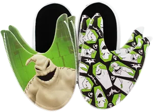 Oogie Boogie Collage Slippers PNG Image