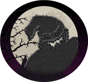 Oogie Boogie Moonlight Silhouette PNG Image