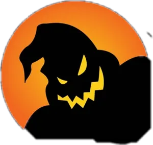 Oogie Boogie Silhouette Orange Background PNG Image