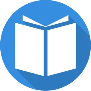 Open Book Icon Blue Background PNG Image