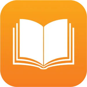 Open Book Icon Orange Background PNG Image