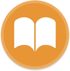 Open Book Icon Orange Background PNG Image