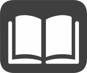 Open Book Icon Silhouette PNG Image