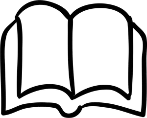 Open Book Outline Vector PNG Image